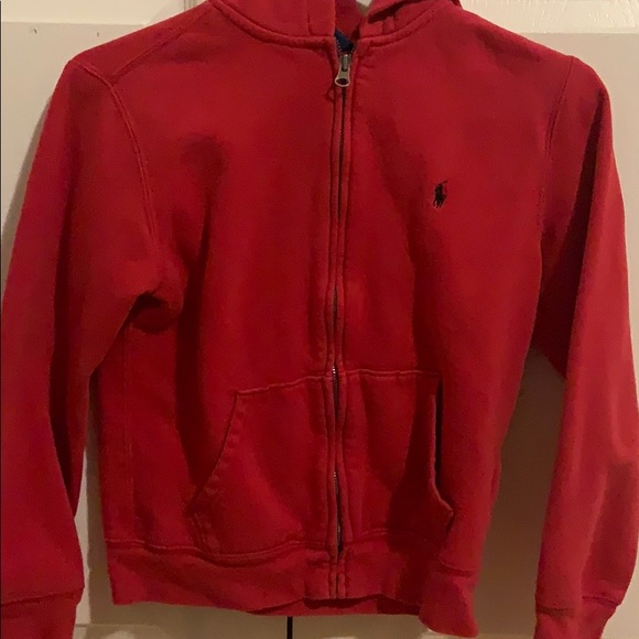 Red Polo Ralph Lauren zip up hoodie - Picture 1 of 3